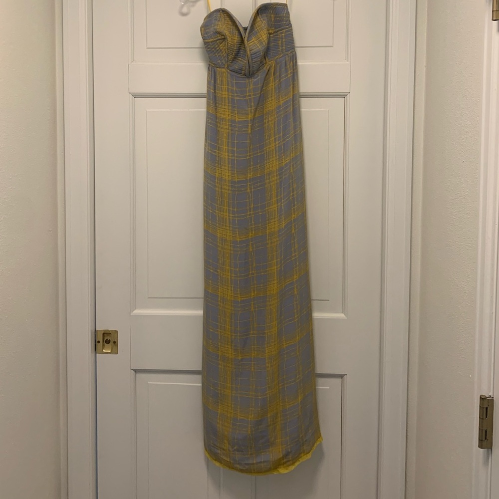 Anthropologie Maple Silk Quilter Sweetheart Neckline Maxi Dress. Size 2 - Picture 2 of 11